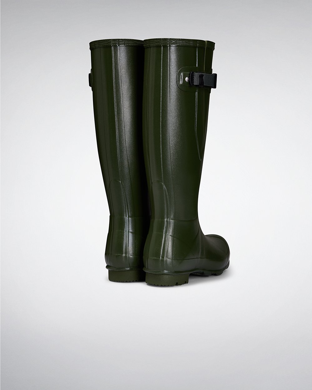 Botas de Lluvia Altas Hunter Mujer - Norris Field Side Adjustable - Verdes - XHEURFY-40